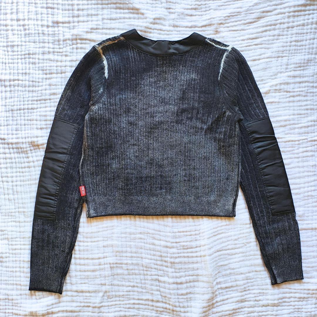 週末セール☆ DIESEL ディーゼル リブ ニット カーディガン 黒 S M