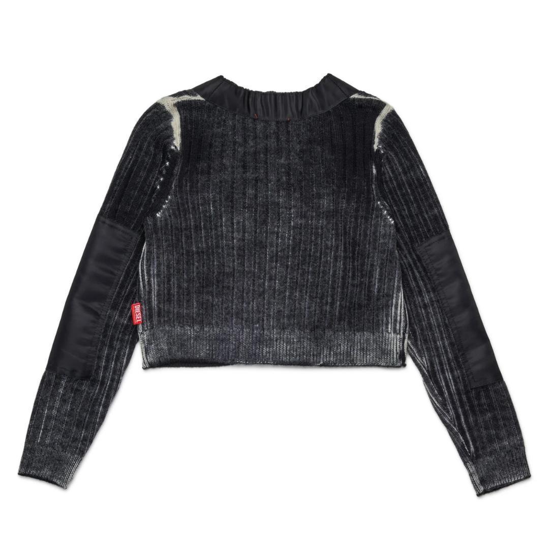 週末セール☆ DIESEL ディーゼル リブ ニット カーディガン 黒 S M