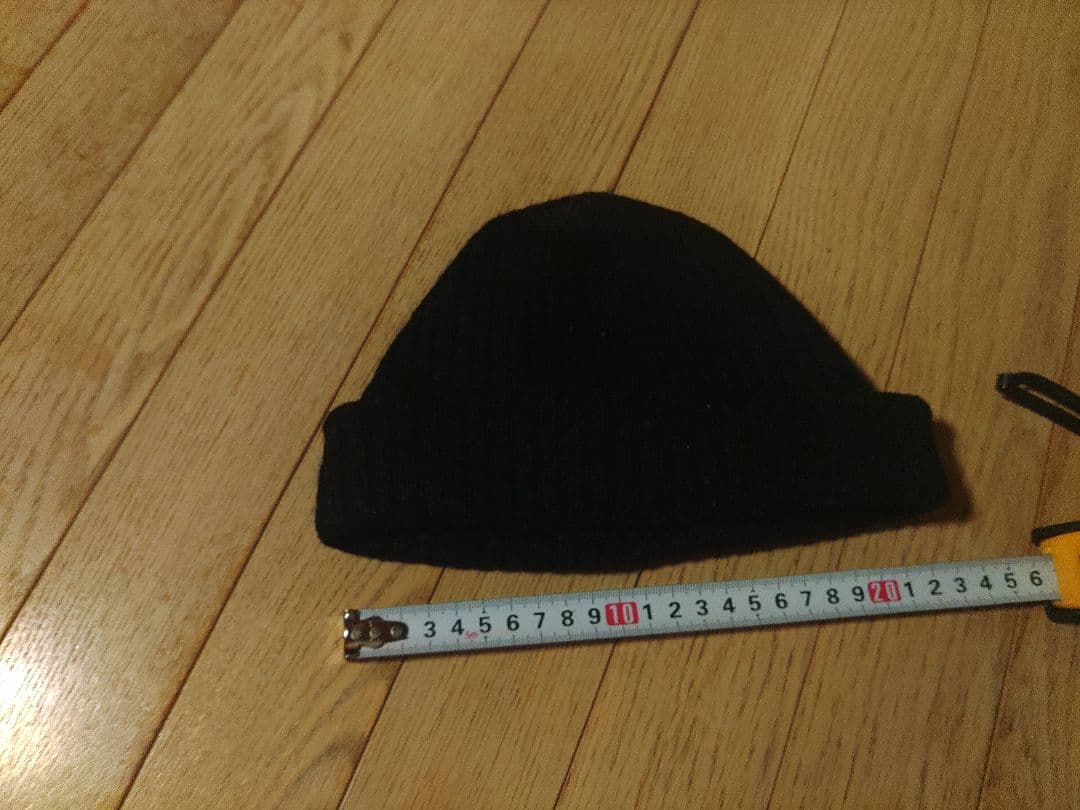 モンクレール 黒 ニット帽 約21cm