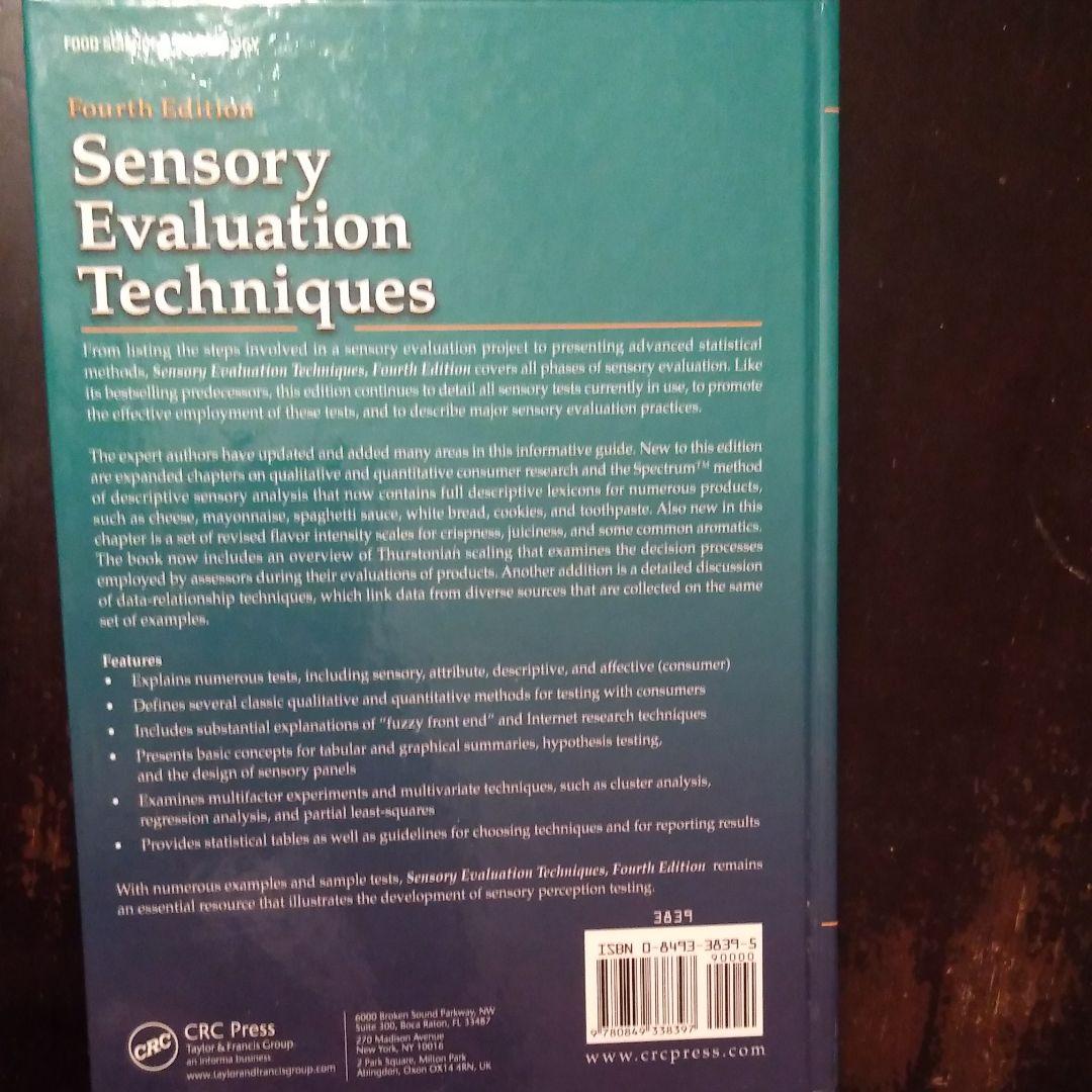洋書 Sensory Evaluations Techniques