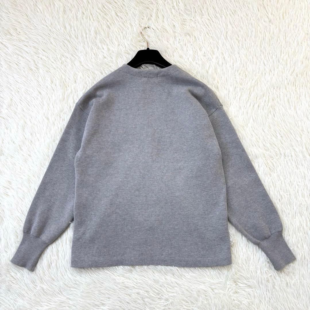 SOLAMONAT ソラモナ ウエハースニット ノーカラージャケット 杢グレー