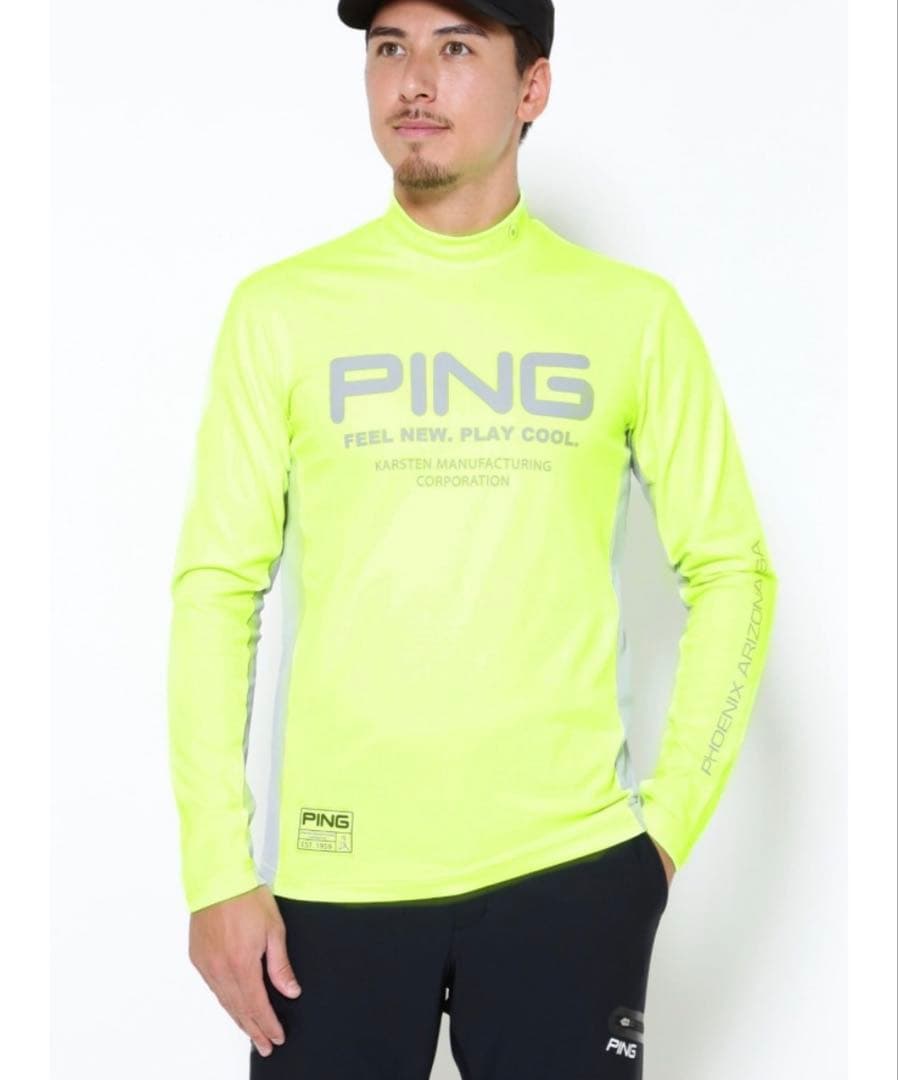 PING ピン 長袖裏フリース ハイネックカットソー M