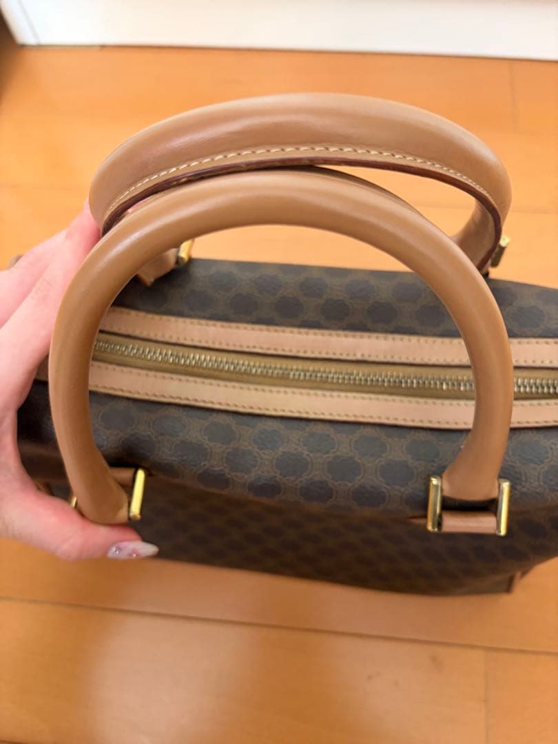 CELINE 美品 セリーヌ トリオンフ　ミニボストンバッグ マカダム柄