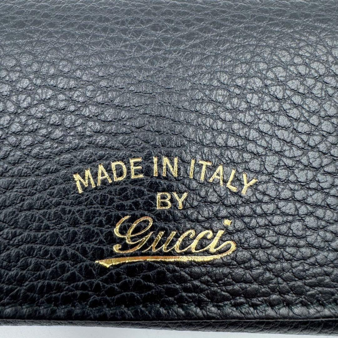 極美品✨GUCCI 名刺入れ　レザー　ブラック　ロゴマーク　保存箱付き