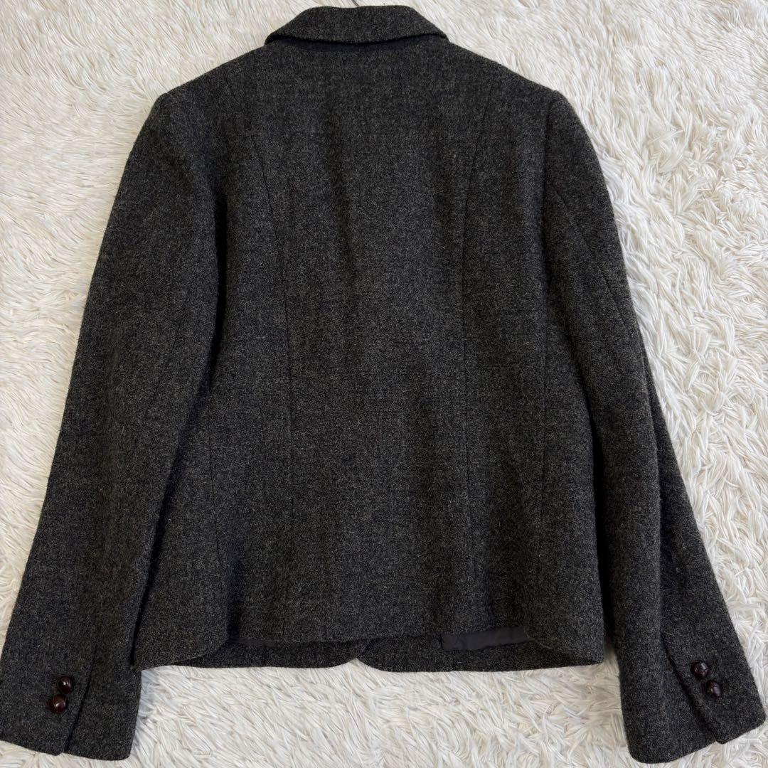 (美品) マーガレットハウエル ハリスツイード テーラードジャケット くるみ