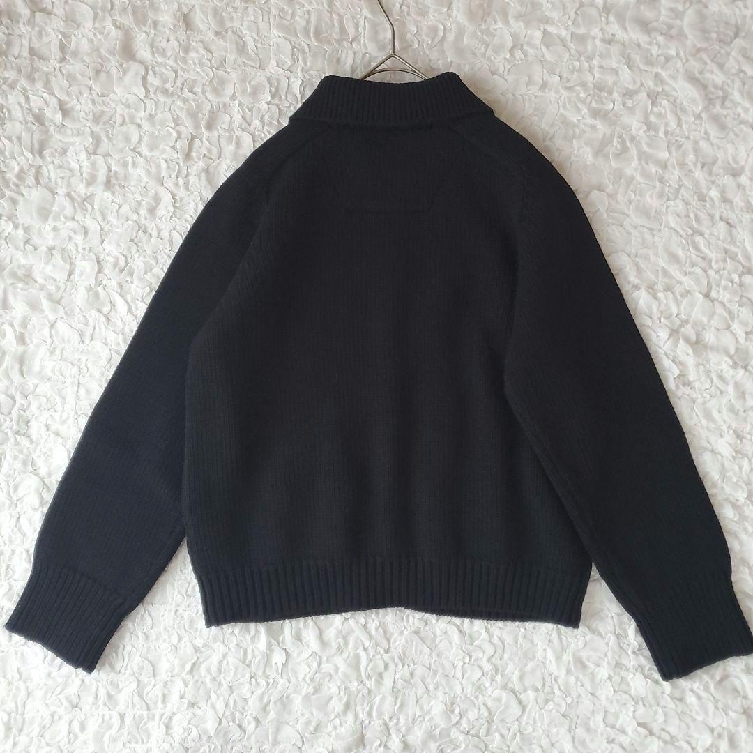 MHL マーガレットハウエル ニットジャケット ジップアップ カーディガン 黒