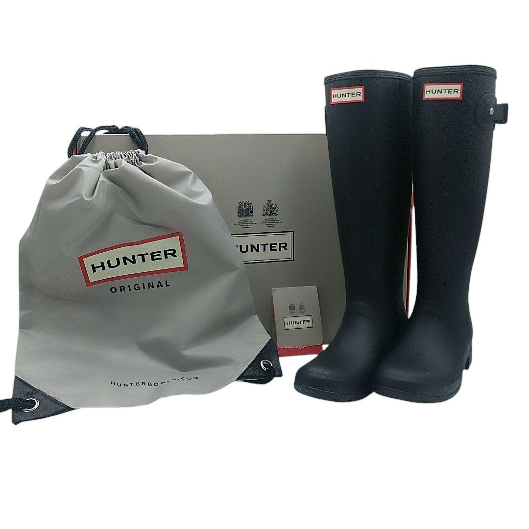 未使用品✨️ HUNTER レインブーツ 黒 23cm UK4 箱保存袋カード付