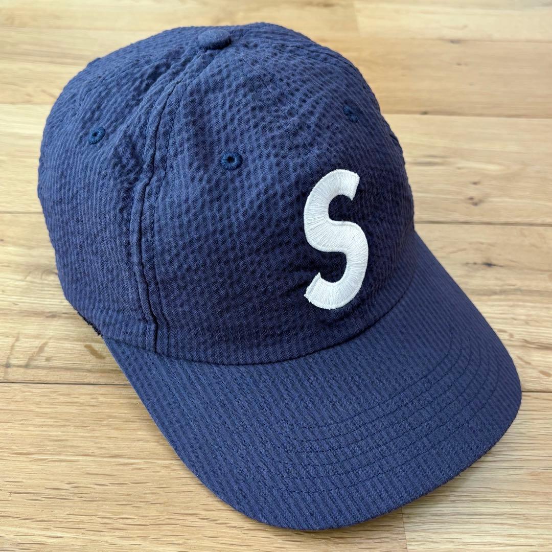 Supreme Seersucker S Logo 6-Panel ネイビー