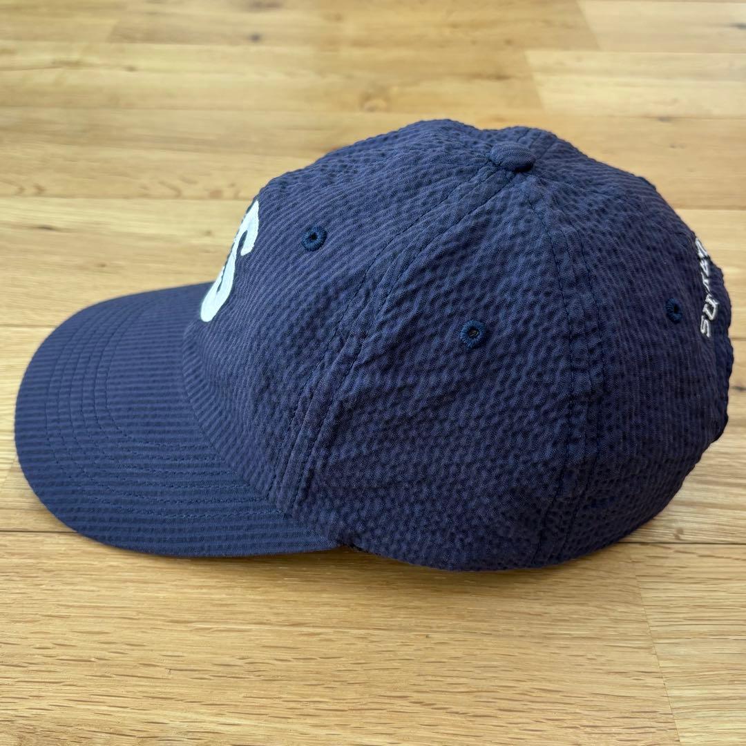 Supreme Seersucker S Logo 6-Panel ネイビー