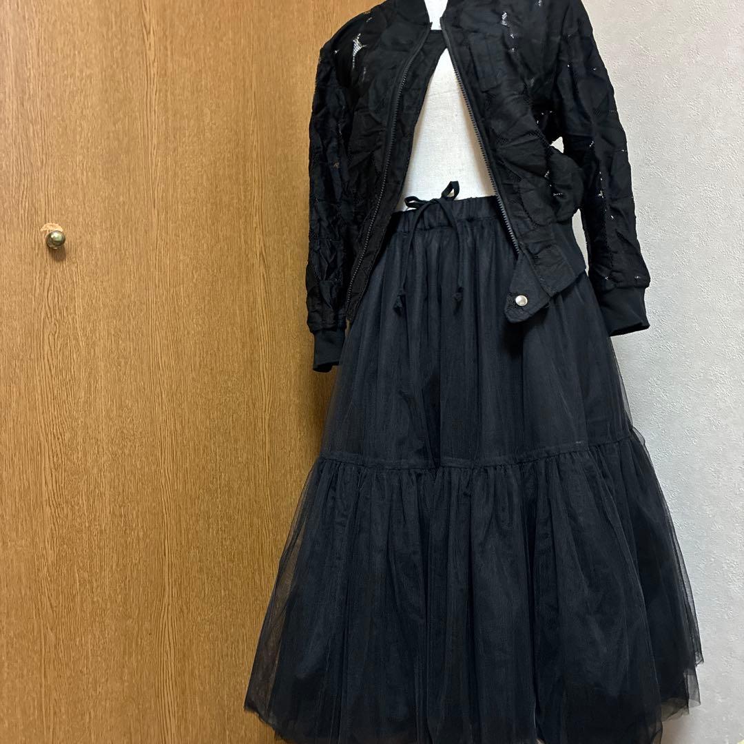 コムデギャルソン ティアードブラックチュールスカート