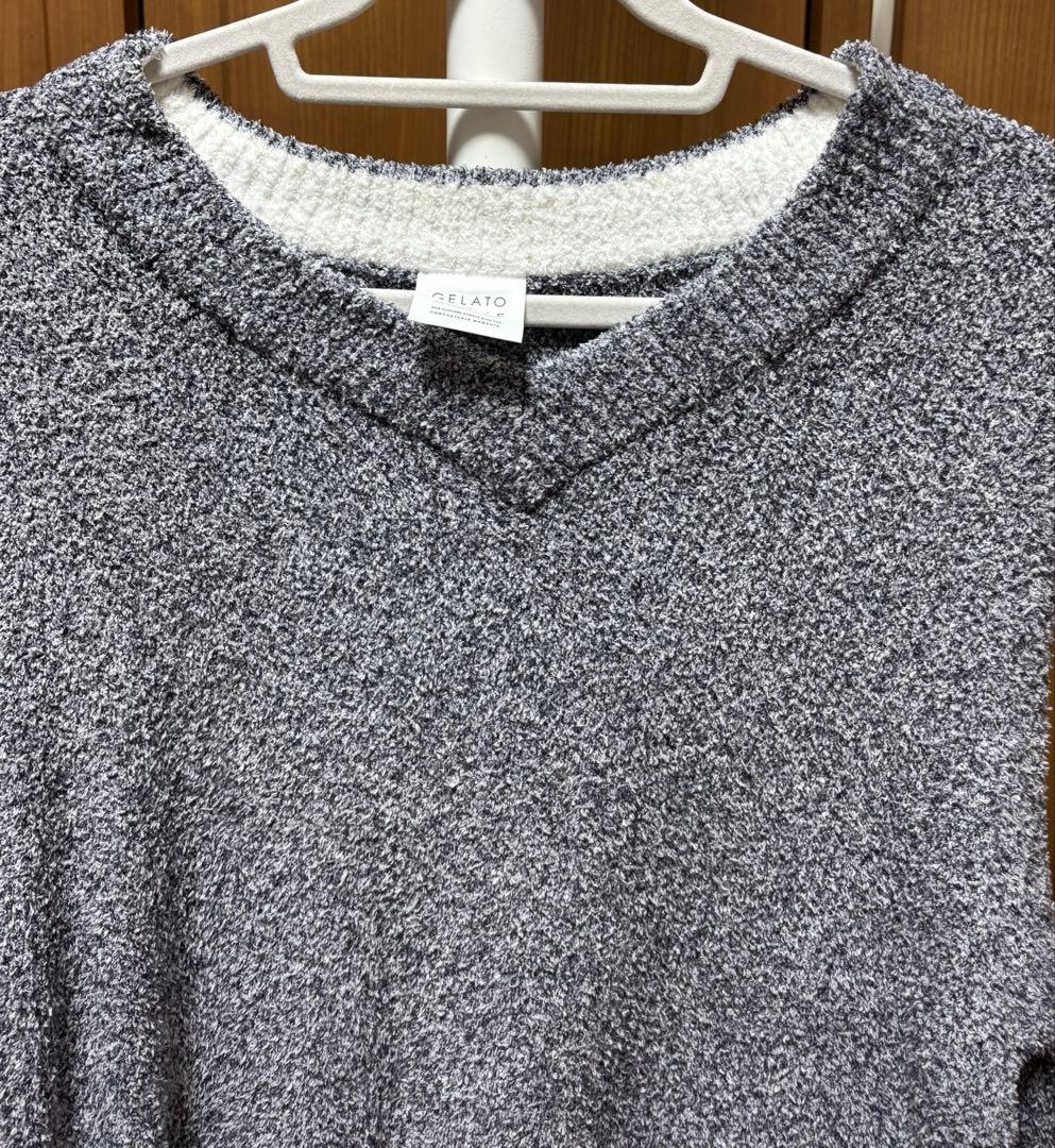 ジェラートピケ メランジホットモコプルオーバー　NVY