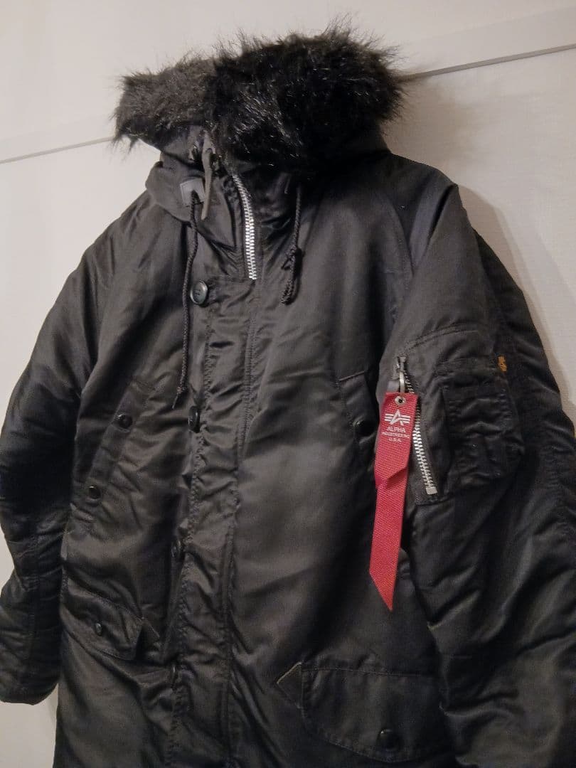 ALPHA INDUSTRIES N-3B ブラックファー　ミリタリージャケット