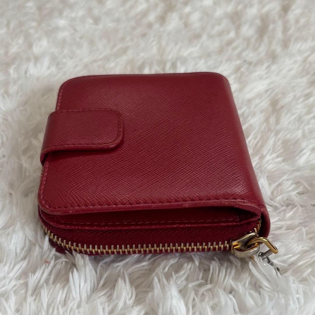 PRADA プラダ 付属品付き1ML036 二つ折り財布 サフィアーノ レッド