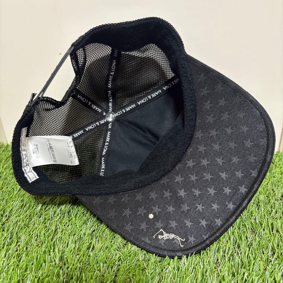 【MARK&LONA】美品　メッシュキャップ　ゴルフ　帽子　ブラック