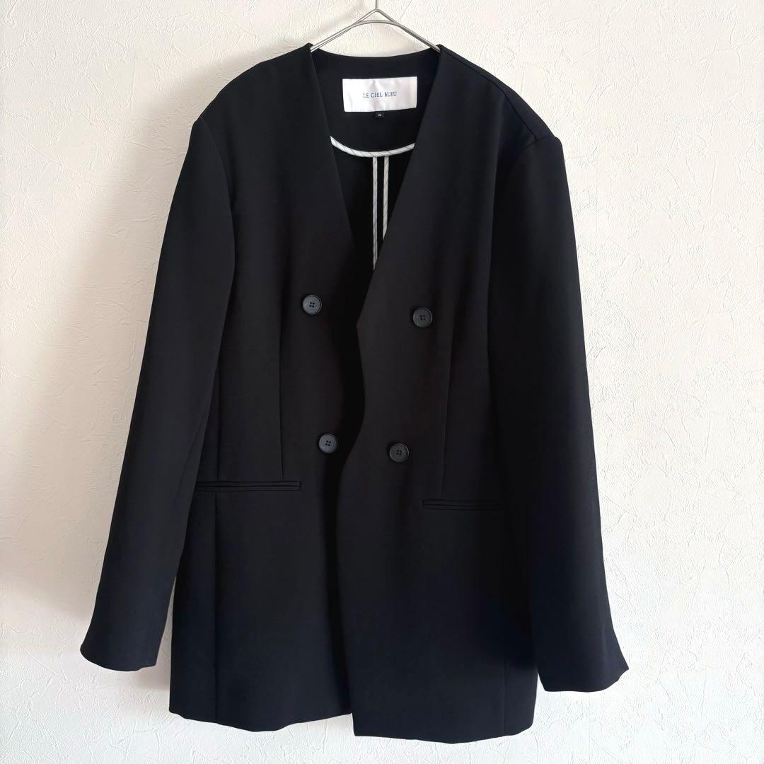 美品✨ LE CIEL BLEU カーブラインブレザー ブラック 36