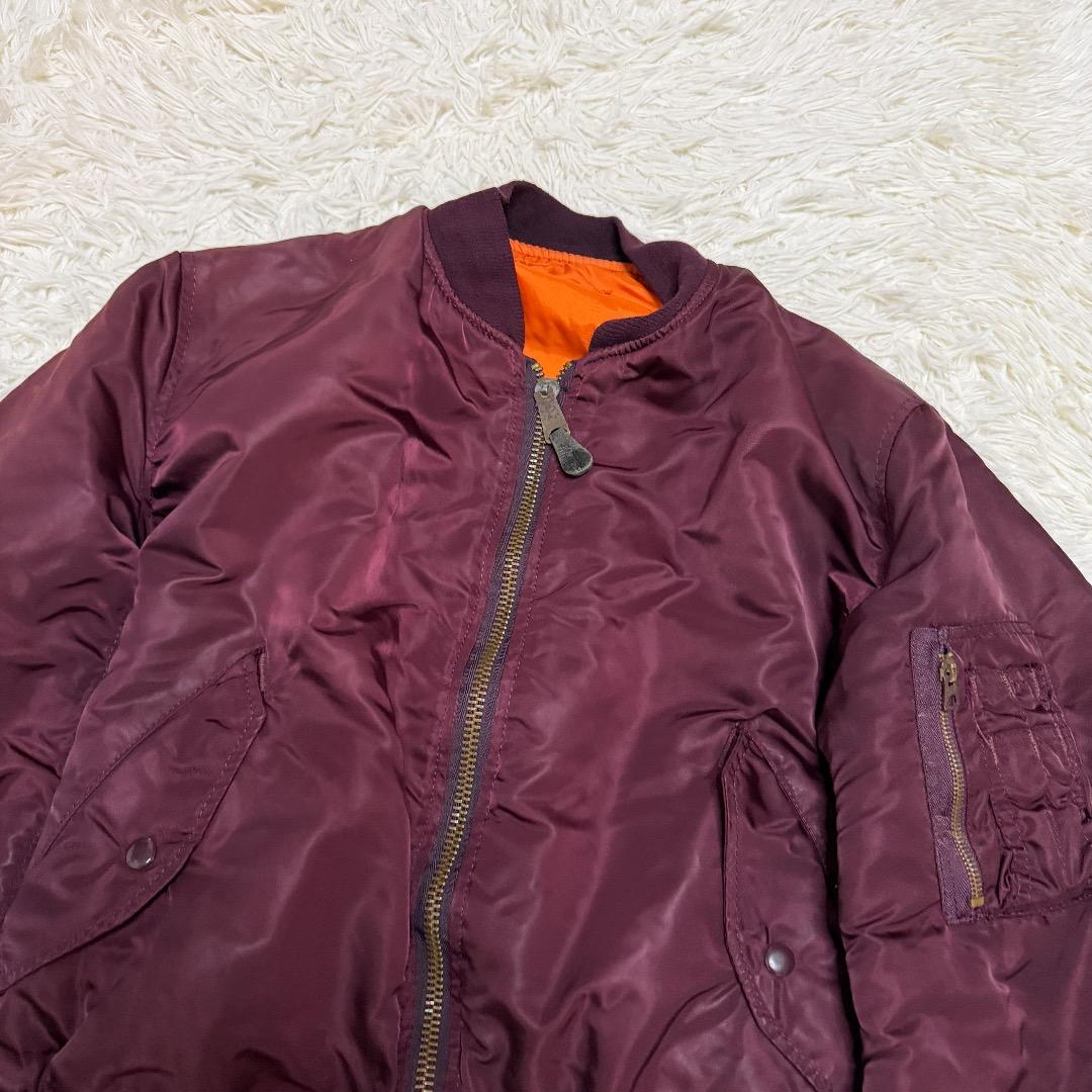【レア】希少カラー★80s旧タグ USA製 ALPHA MA-1 ボルドー M