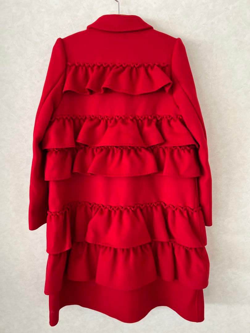 【新品】BORDERS at BALCONY ラッフル　フリルコート 赤　レッド
