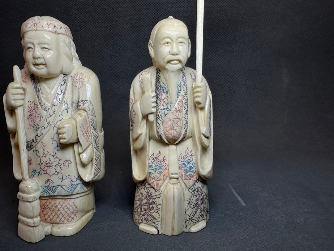 高砂夫婦　長寿　仏像　時代物 置物　縁起物　開運　厄除け　重さ：約733克