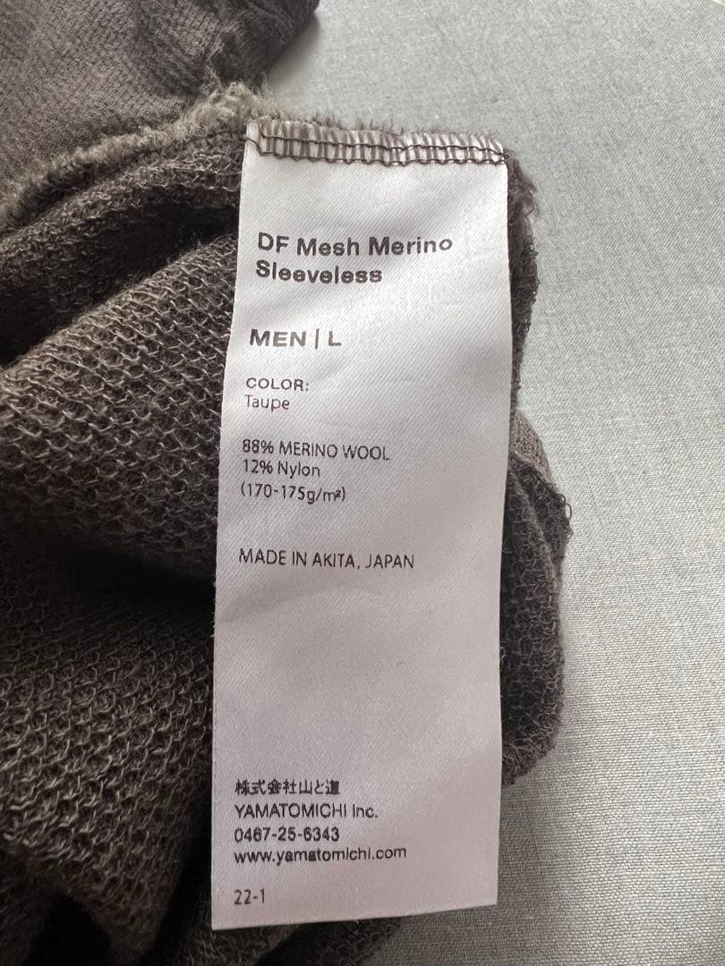 山と道　DF Mesh Merino Sleeveless Lサイズ