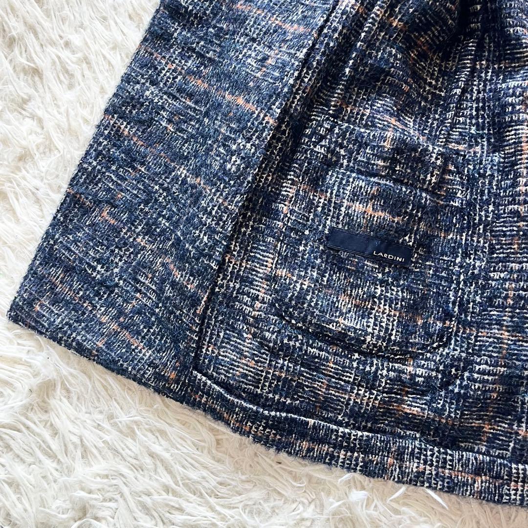 <美品>LARDINI ダブル ウール ツイード ジャケット サイズ44