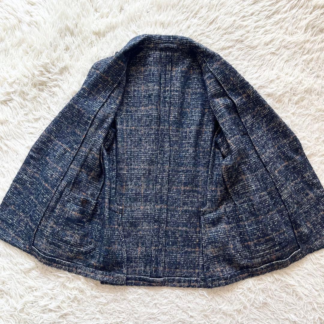 <美品>LARDINI ダブル ウール ツイード ジャケット サイズ44