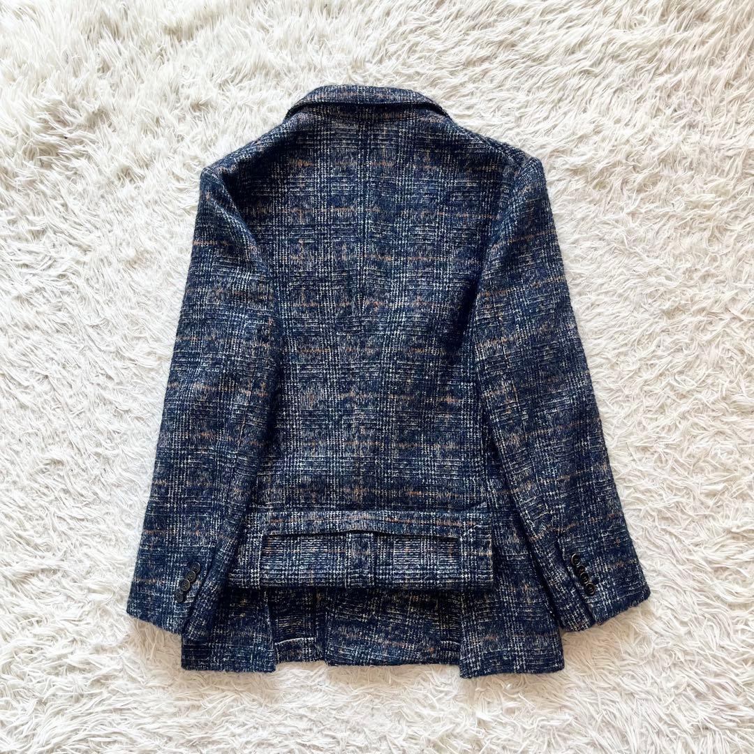 <美品>LARDINI ダブル ウール ツイード ジャケット サイズ44