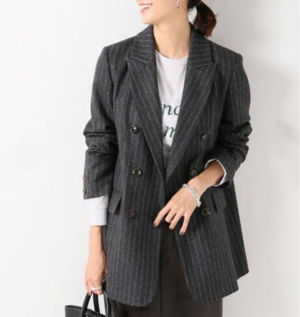 な*い様 美品✨ IENA LA TORRE ピンストヘリンボンジャケット ダブ