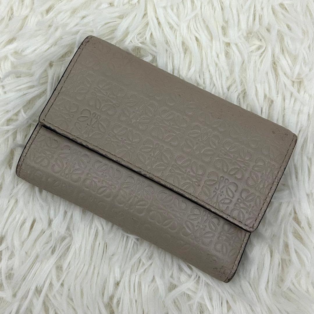 ［美品］LOEWE リピートアナグラム スモール バーティカルウォレット 財布
