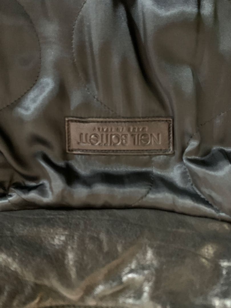 ニールバレット　バッファローレザーフーデッドコート