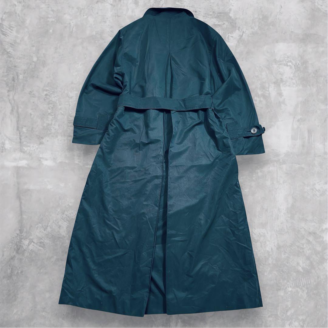 カナダ製 Aquascutum ダブル ロング トレンチコート ネイビー