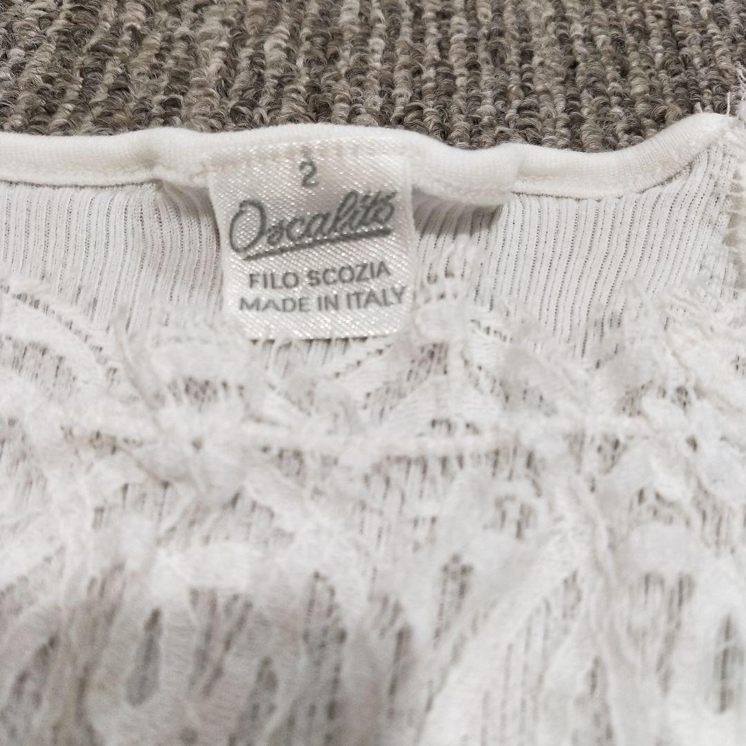 Oscalito レース ホワイト Tシャツ サイズ2 オスカリート イタリア
