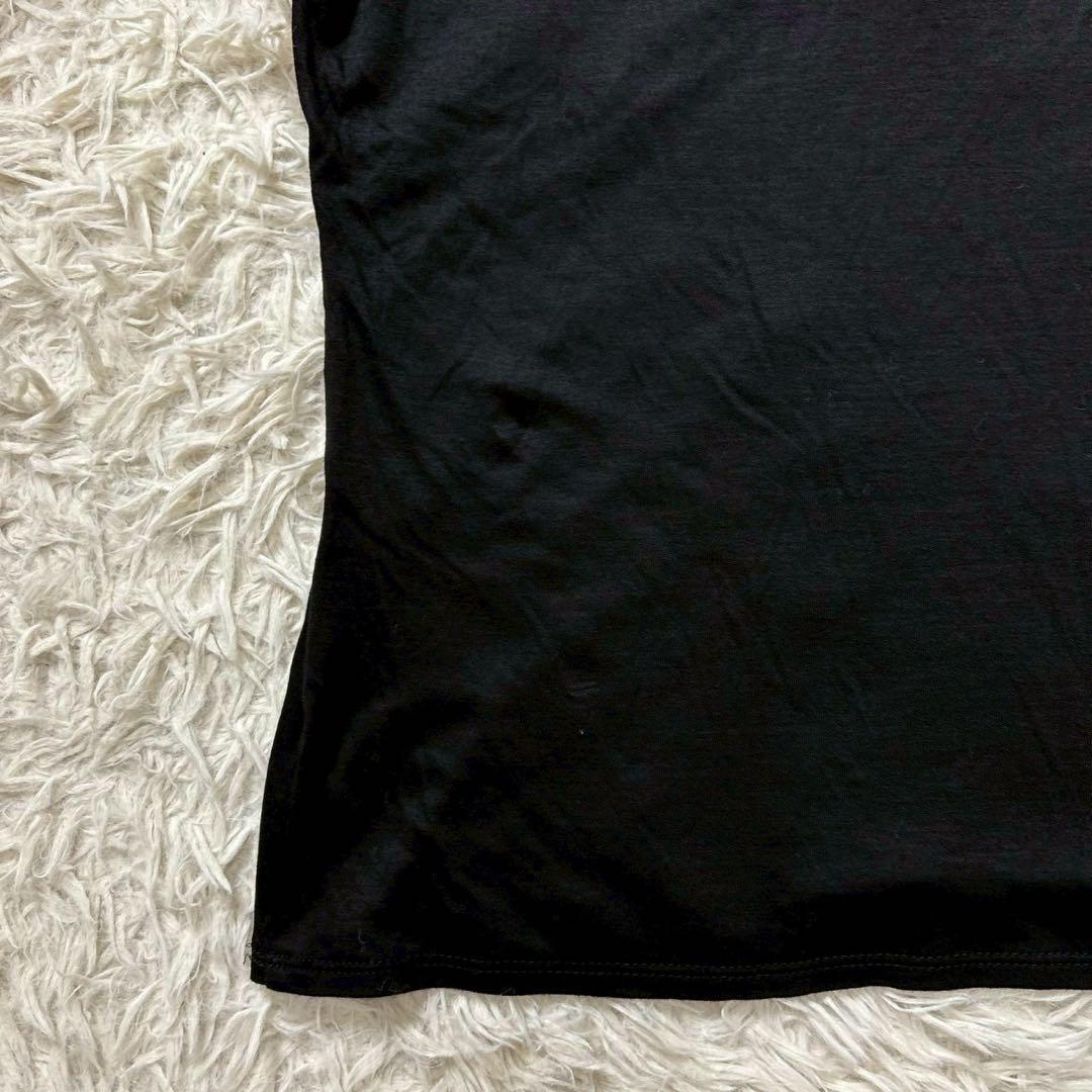 美品　ヴィヴィアンタム　半袖カットソー　花柄刺繍　パワーネット　ブラック