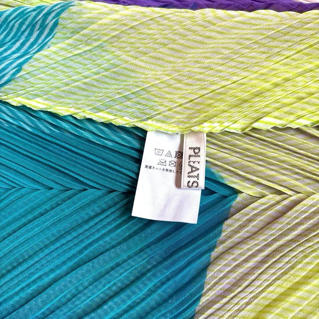 極美品　一度使用　PLEATS PLEASE 大判ストール　マルチカラー