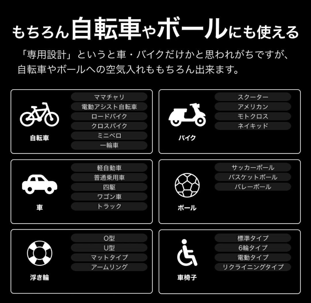【PANP公式】 RIDE PRO 車 バイク ハイパワー電動空気入れ