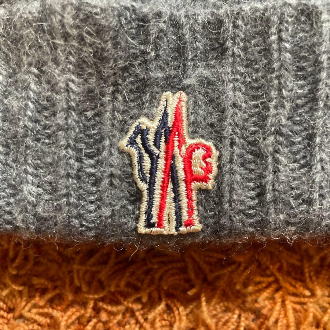 ま*ん様 【正規品】MONCLER ニット帽・ビーニー　グレー　（レア）