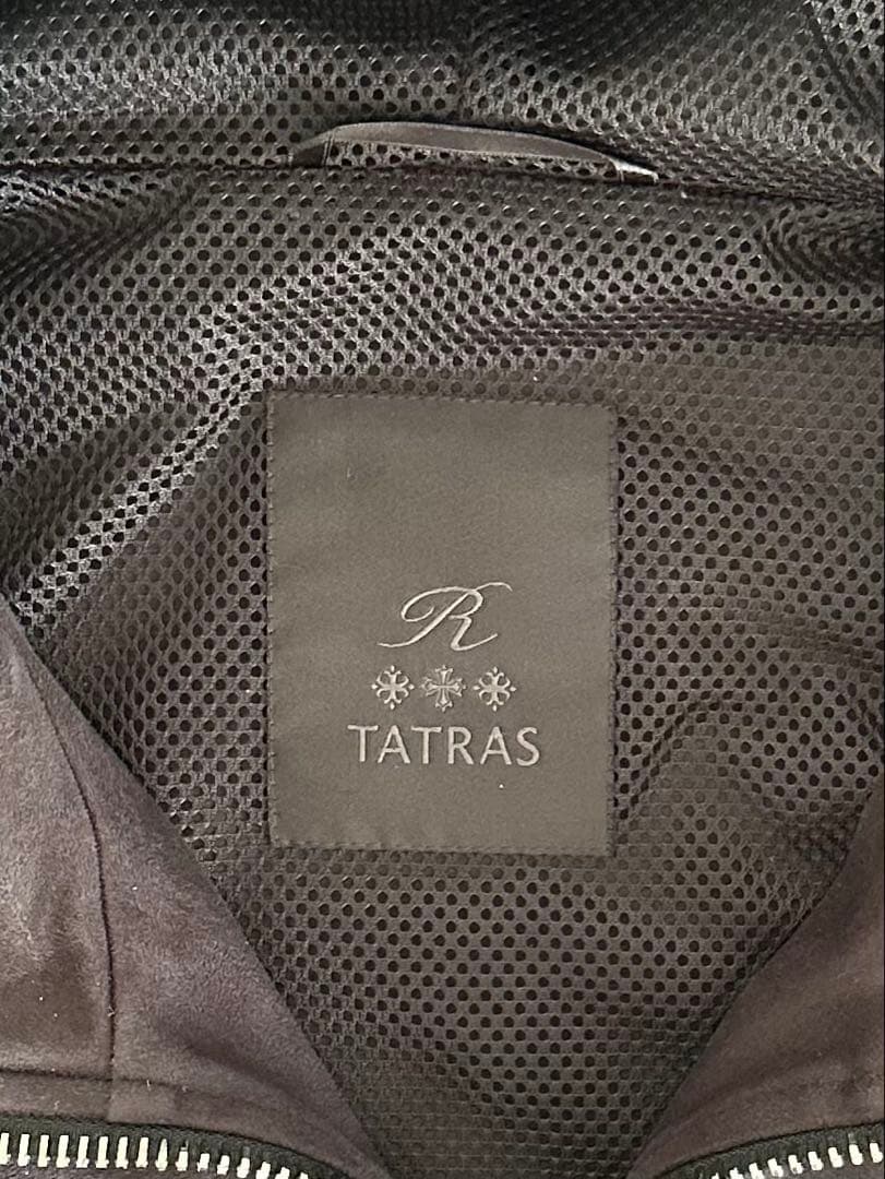 TATRASタトラス RLINEスエードダブルジップ フードブルゾン ブラック