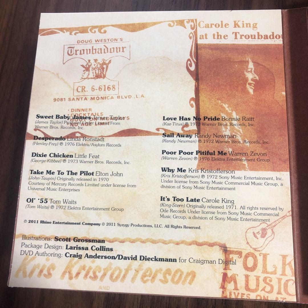 CD+DVD！CAROLE KING＆J.TAYLOR！TROUBADOURS