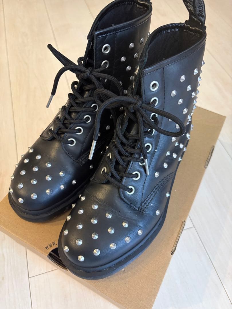 ⭐︎超美品⭐︎ドクターマーチンDr.Martensスタッズ ブラックミリタリーブーツ