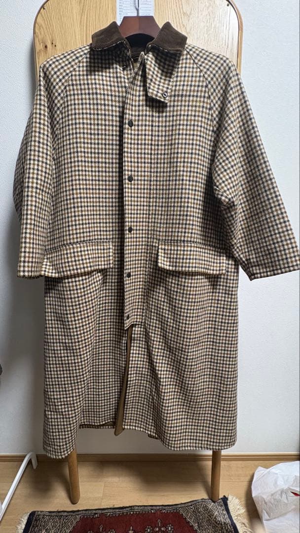 【美品】Barbour BURGHLEY ガンクラブチェックロングコート