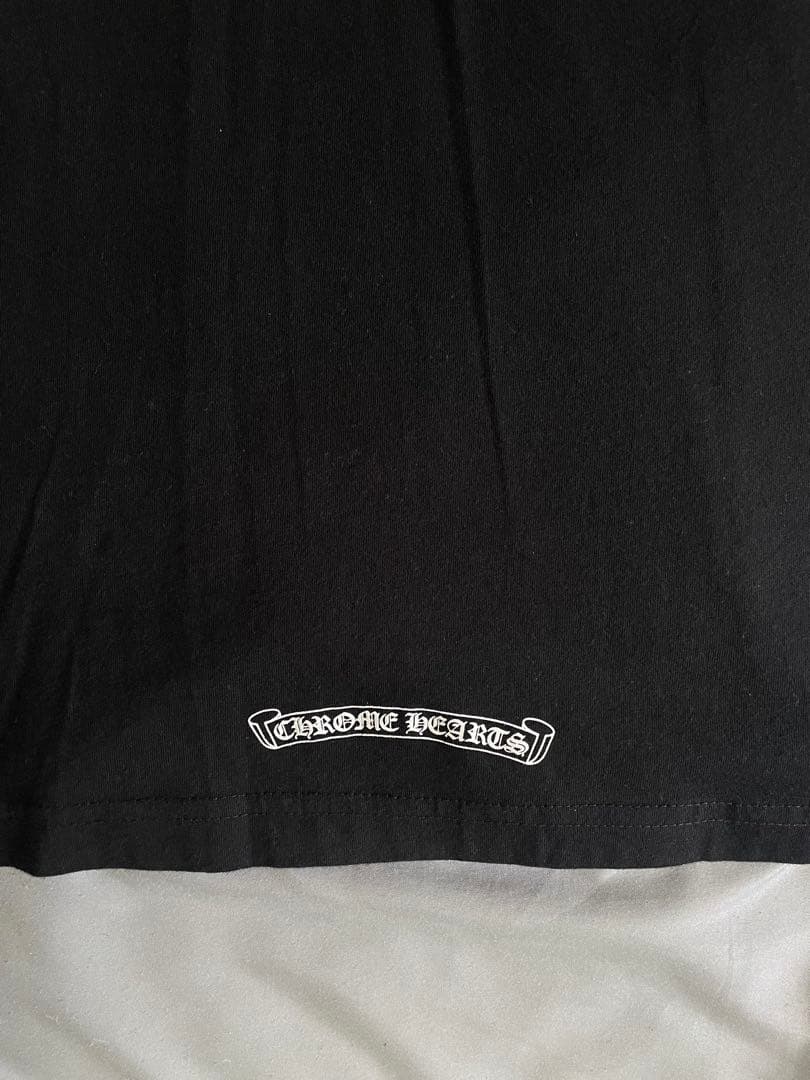 CHROME HEARTS ブラックTシャツ　炎　ファイヤー　サイドデザインML