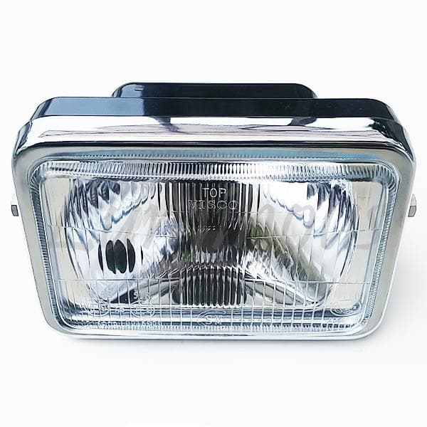 角型 ヘッドライト 角目 クリア LED H4バルブ付き