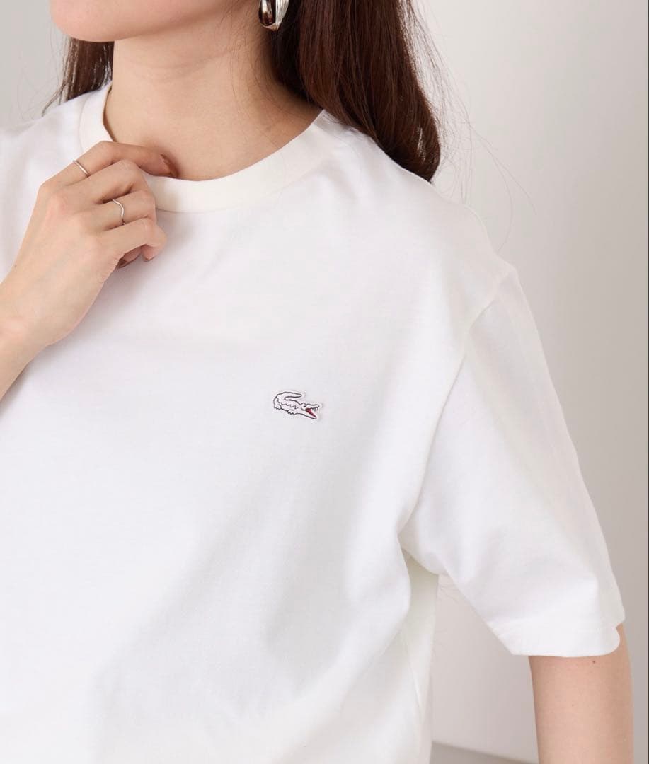 LACOSTE ホワイト Tシャツ 半袖 Ꮇ