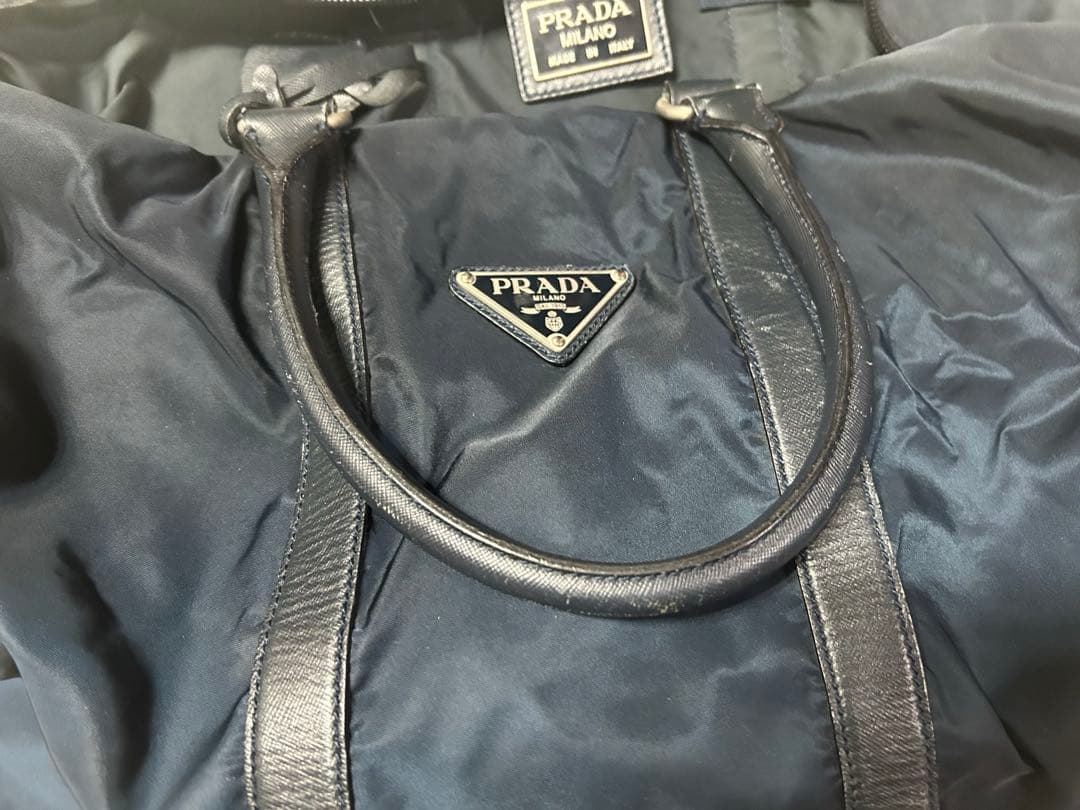 PRADA ネイビー ボストンバッグ