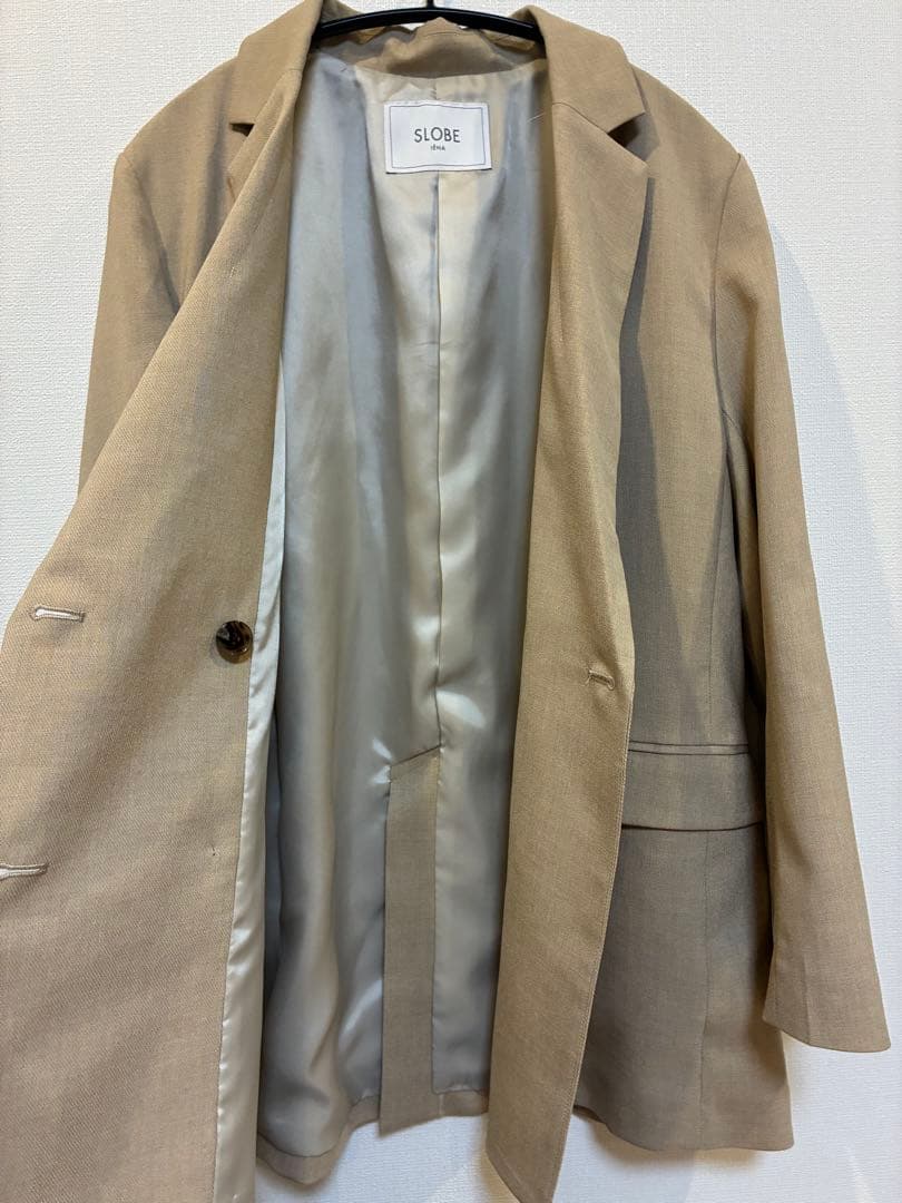 SLOBE IENA ウォッシャブルダブルブレストジャケット ベージュ　38