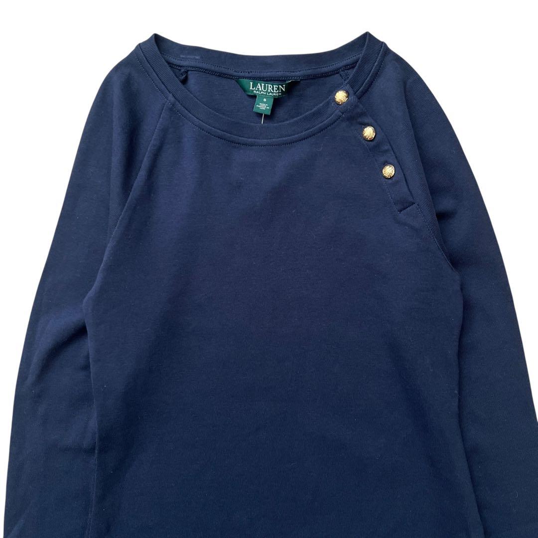 ローレンラルフローレン　ロングスリーブタイトワンピース　飾り金ボタン　S　新品