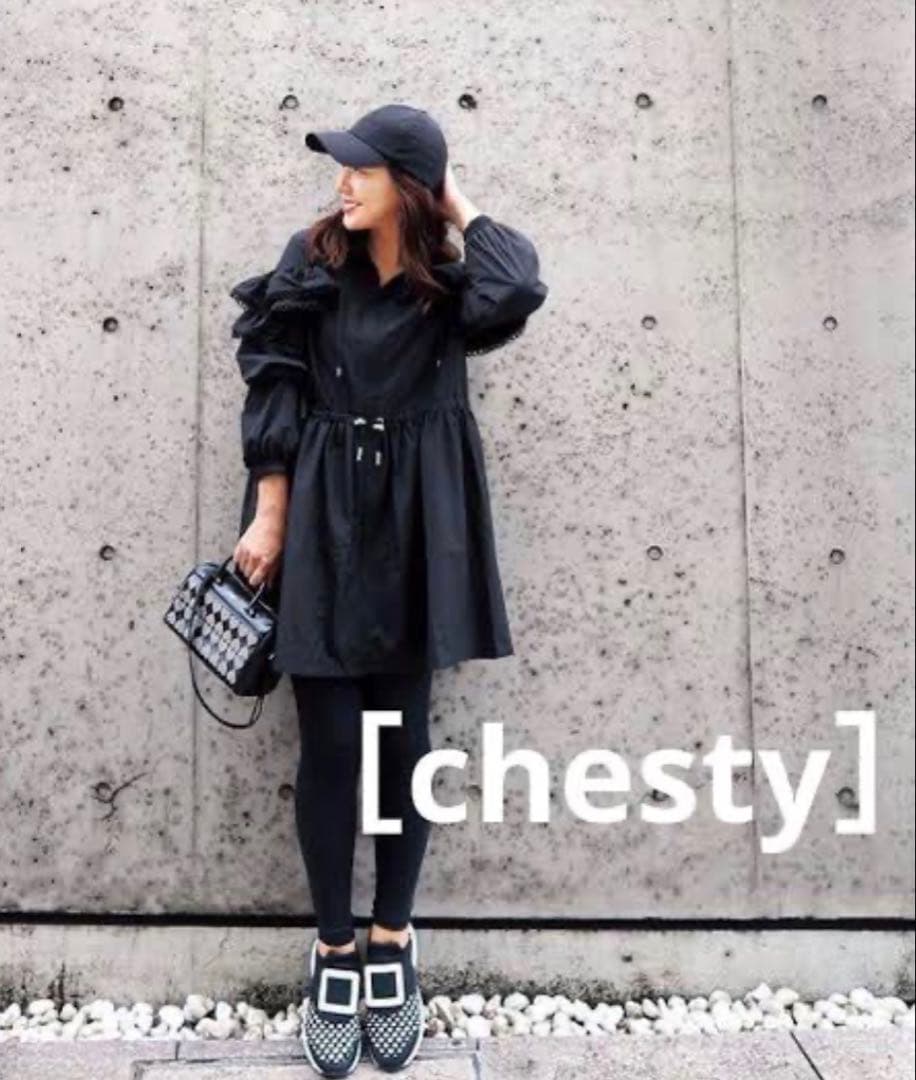 Chesty フリルコート スプリングコート チェスティ ナイロンジャケット