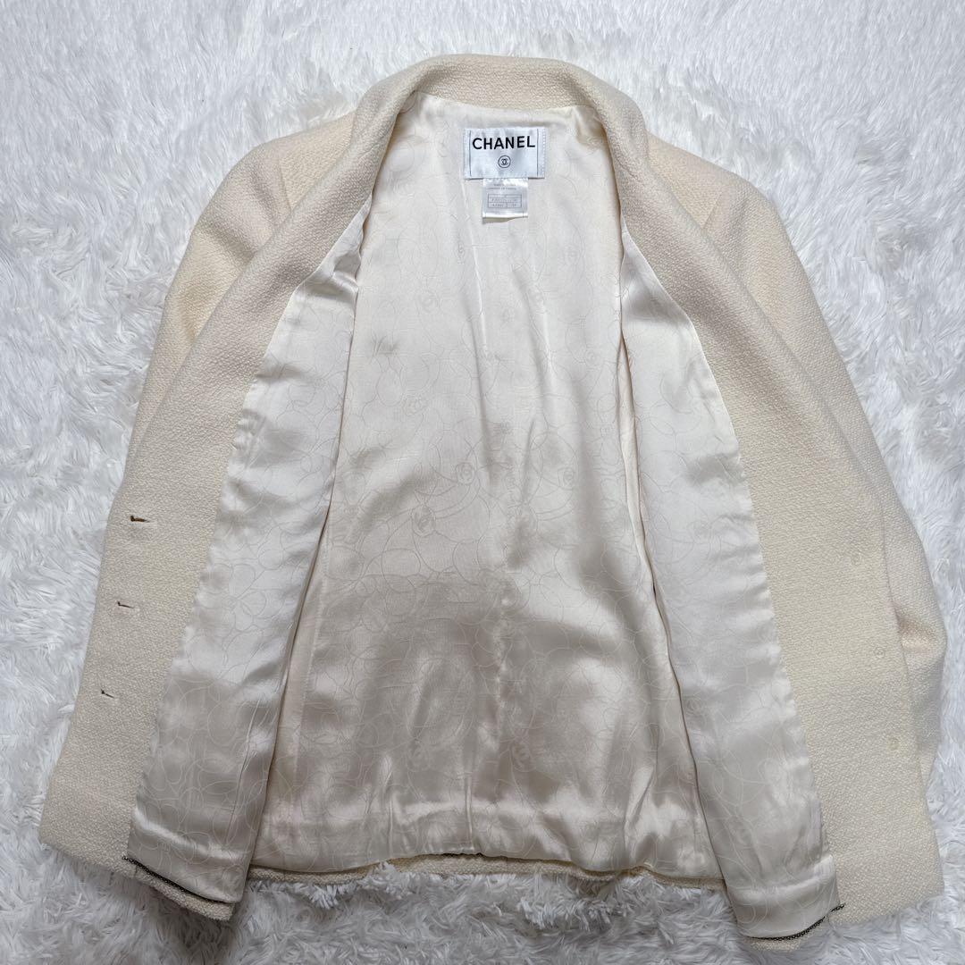 ご購入者様優先 CHANEL ツイード ジャケット アイボリー 44 P05A