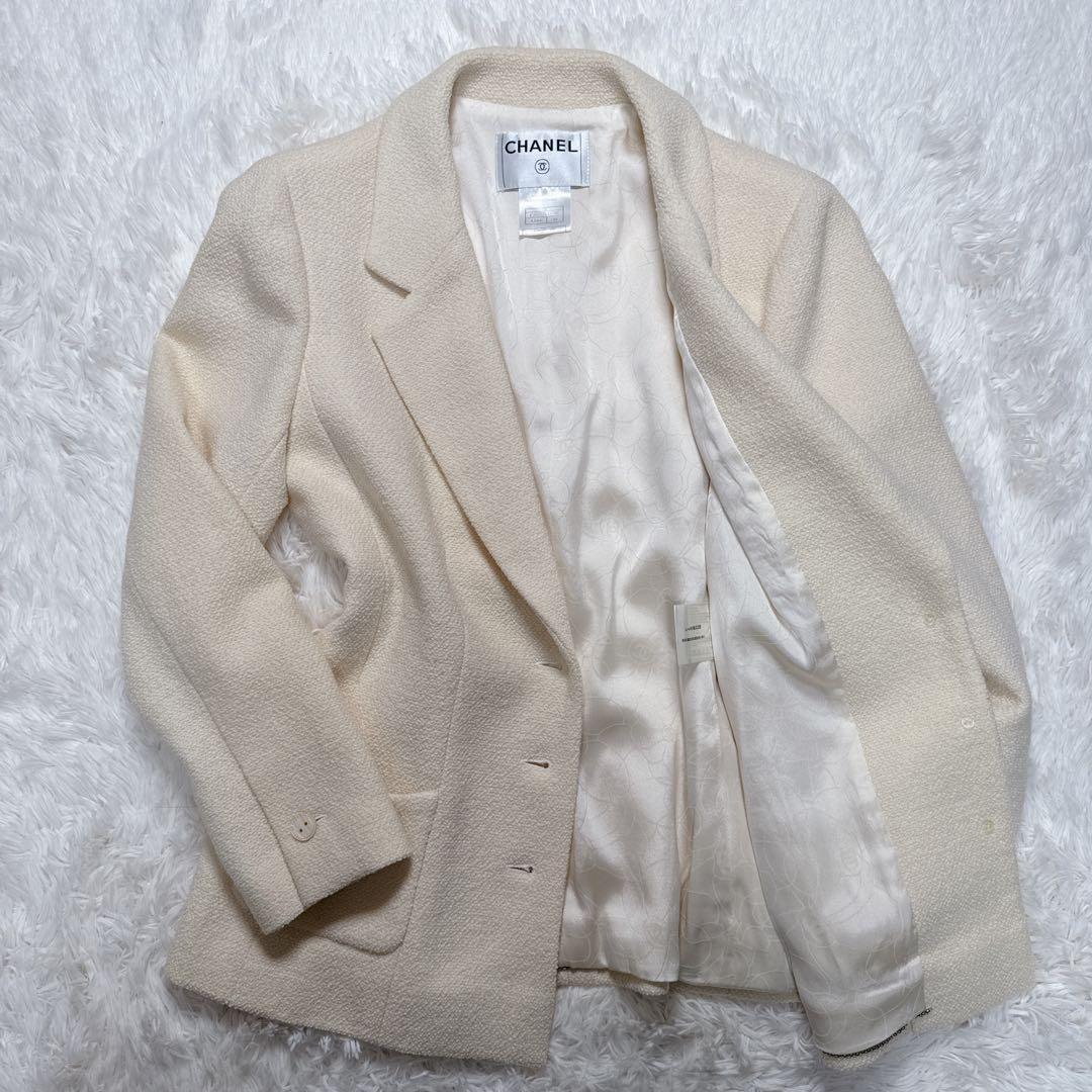 ご購入者様優先 CHANEL ツイード ジャケット アイボリー 44 P05A