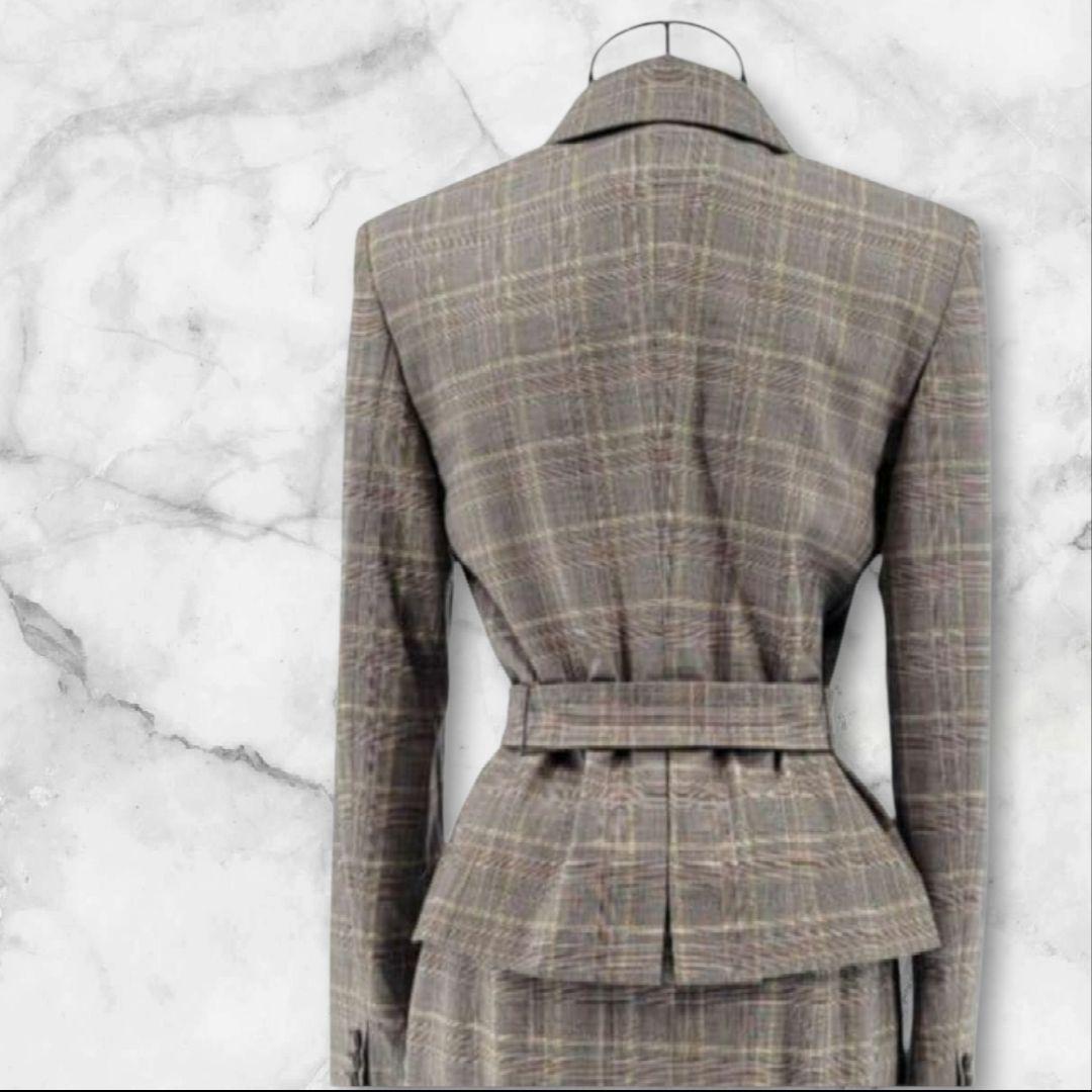【美品】Max Mara　テーラードジャケット　チェック柄　高級　白タグ36
