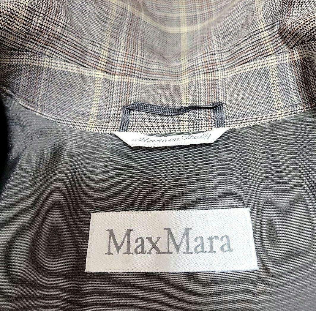 【美品】Max Mara　テーラードジャケット　チェック柄　高級　白タグ36